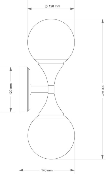 Настенный светильник KUTEK BARI BAR-K-2(ZM)