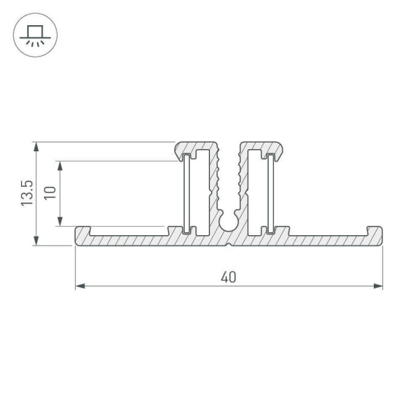 Профиль Arlight TOP-BACK-2000 ANOD (P10) 016981