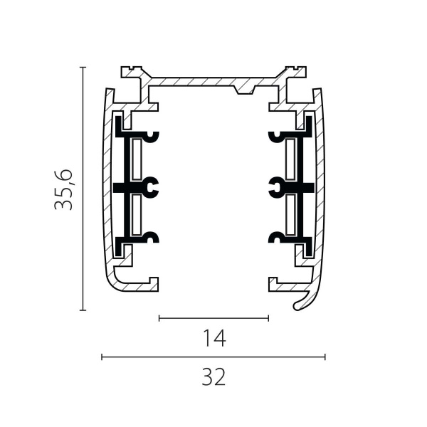 Трек четырехконтактный 3-фазный стыковочными пазами (плоские медные жилы), 2м Quattro Lightstar 504025-F