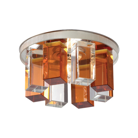 369353 NT09 218 хром/прозрачно-янтарный Встраиваемый светильник IP20 G9 40W 220V CARAMEL 3