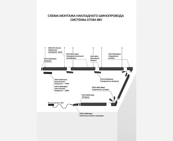 Коннектор гибкий Italline Atom IT012-5041 black