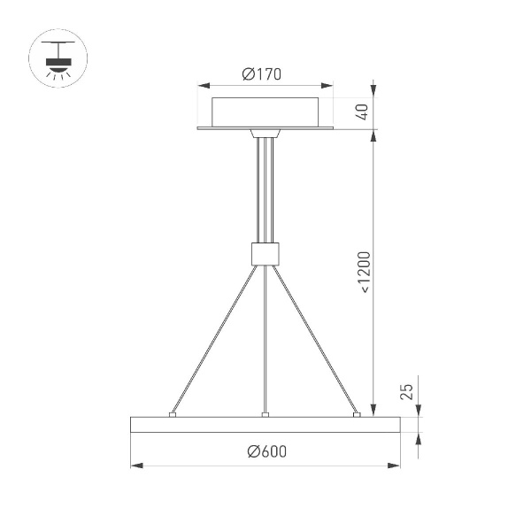 Подвесной светодиодный светильник Arlight SP-Congo-Can-1-R600-36W Day4000 046230