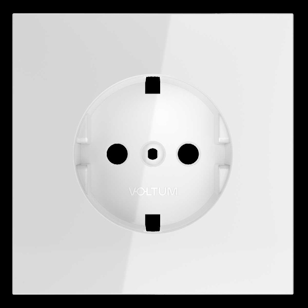 Накладка для розетки с заземлением S70 (белый глянцевый) Voltum VLS000601