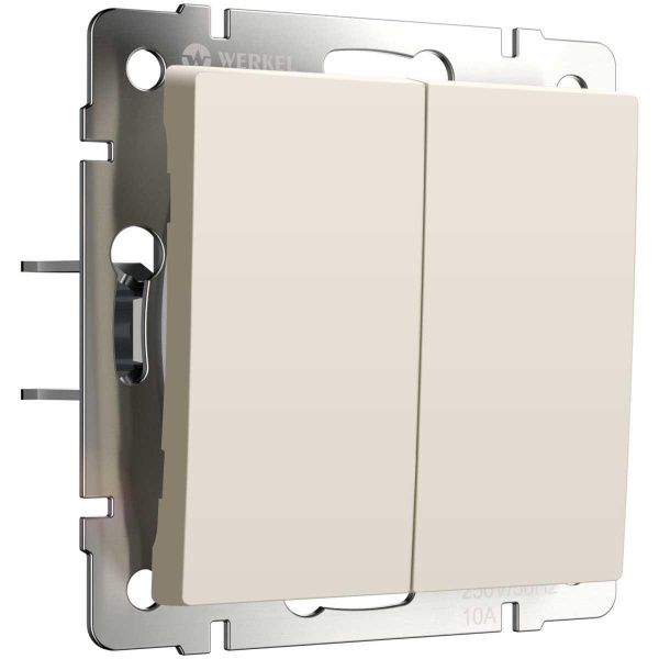 Выключатель двухклавишный с самовозвратом Werkel айвори матовый W1122462 4690389192357