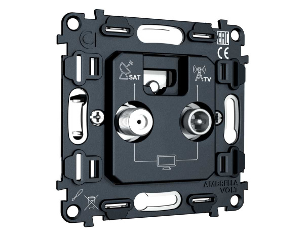 Механизм розетки TV оконечной + SAT 5-862MHz 3.5dB/950-2150MHz 3.5dB AMBRELLA VOLT VM VM217
