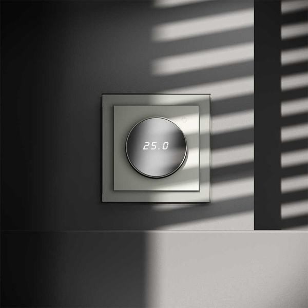 Терморегулятор электронный Voltum S70 с индикацией и датчиком, для теплого пола, (сталь) VLS070105