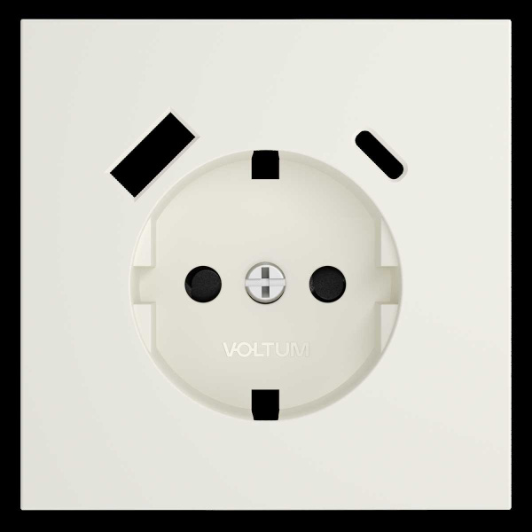 Накладка для розетки с заземлением и защитными шторками, с USB A+C, S70 (хлопок) Voltum VLS001013