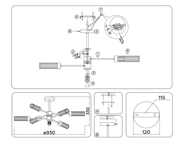 Потолочная люстра Ambrella Light High Light Modern LH55162