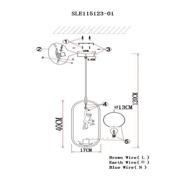 SLE115123-01 Светильник подвесной Белый/Белый E27 1*60W