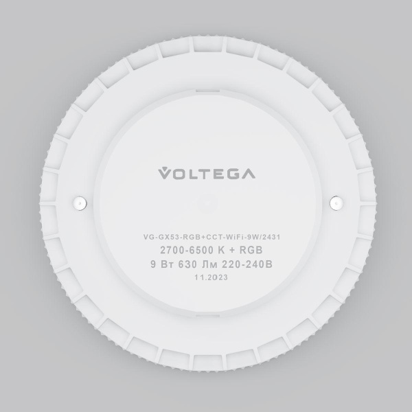 Лампа светодиодная Voltega Wi-Fi GX53 9W 2700K-6500K MIX-RGB белая 2431