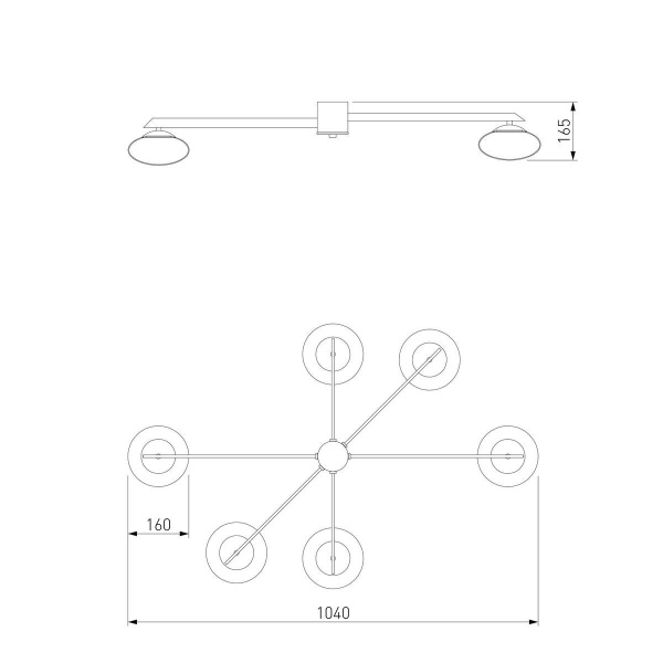Потолочная люстра Eurosvet Opaline 70220/6 черный Smart