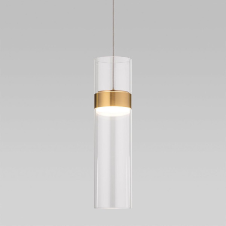Подвесной светодиодный светильник Eurosvet Lumen 50244/1 Led латунь/прозрачный