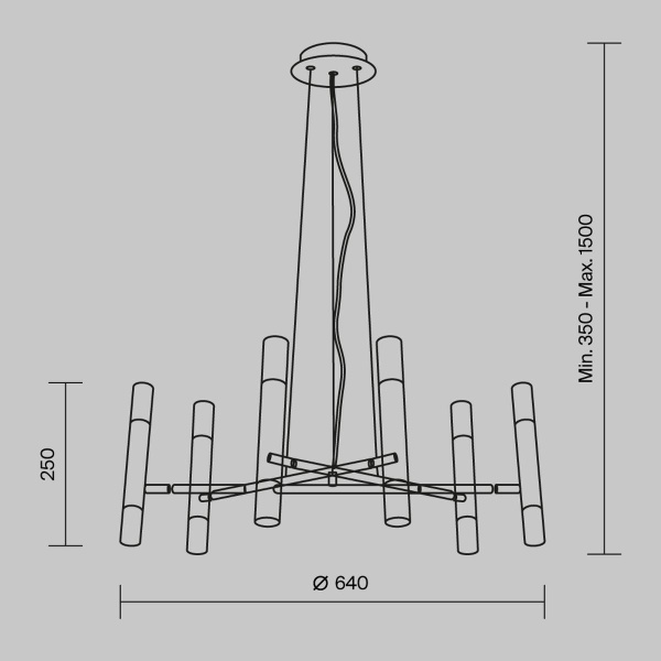 Подвесная люстра Maytoni Vigo MOD031PL-12B