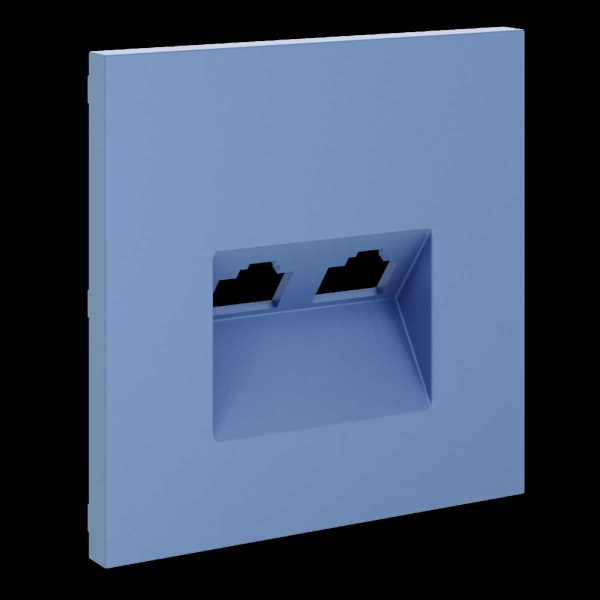 Накладка для розетки компьютерной двойной RJ45+RJ45 кат.6, S70 (деним) Voltum VLS001415