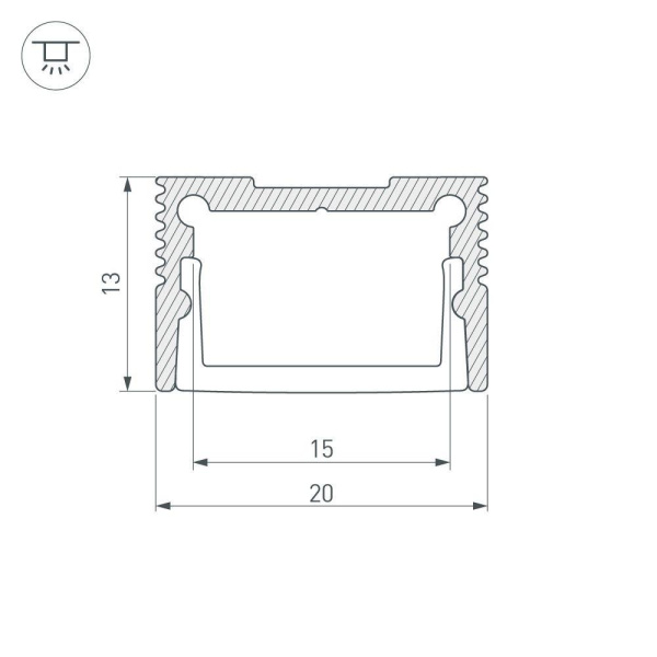 Профиль Arlight SL-Slim20-H13-2000 Black 037112