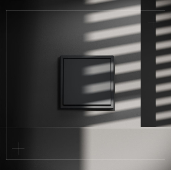 Перекрестный переключатель встраиваемый Voltum S70 одноклавишный 10А, (графит) VLS010507