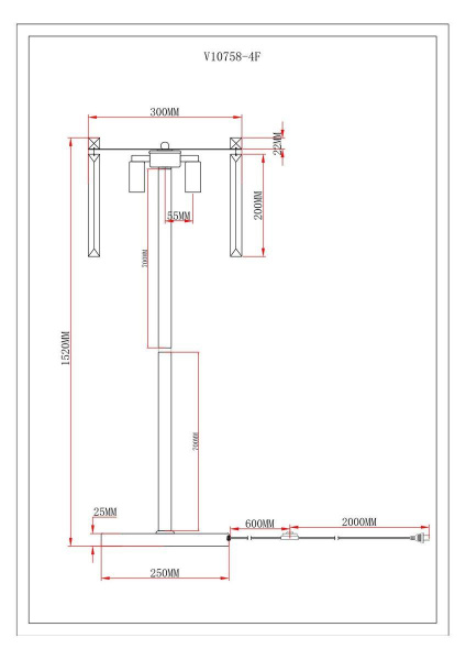 Торшер Moderli Levi V10758-4F