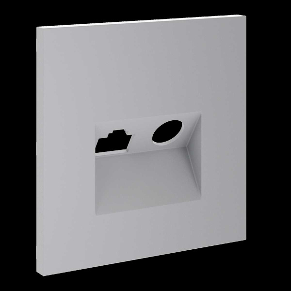 Накладка для розетки TV+RJ45 кат. 6, S70 (серый) Voltum VLS002716