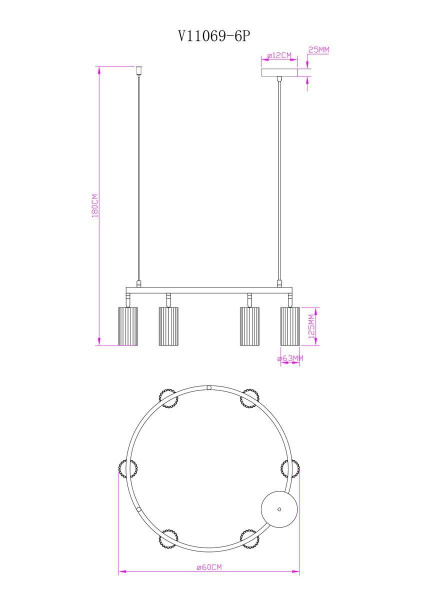 Подвесная люстра Moderli Cora V11069-6P
