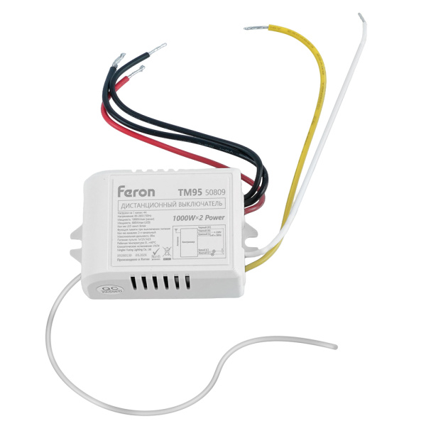 Выключатель дистанционный 230V 1000W 2-х канальный 30м с сенсорным пультом управления Feron TM95 50809