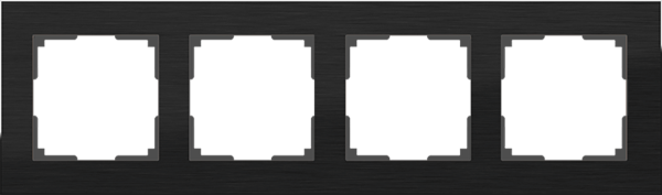 Рамка Werkel Aluminium на 4 поста алюминий черный W0041708 4690389158124