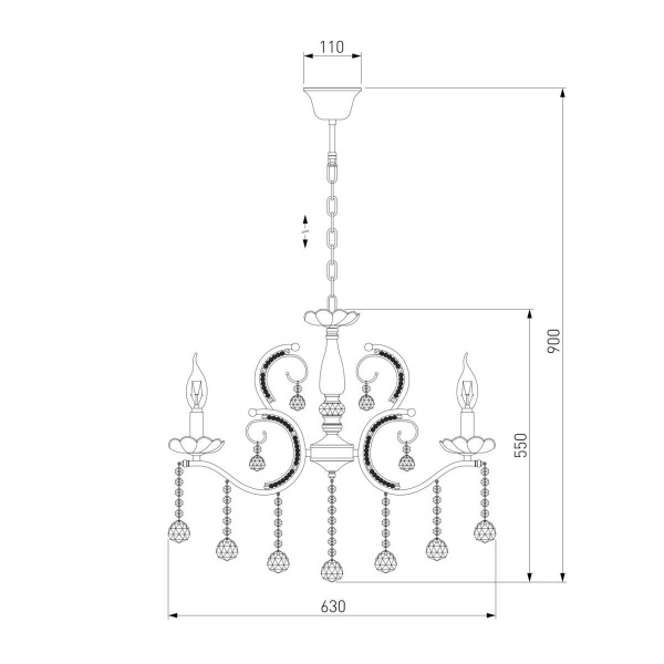 Подвесная люстра Eurosvet Brezza 10107/5 хром/дымчатый хрусталь Strotskis
