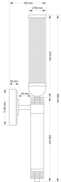 Настенный светильник KUTEK IZANO IZA-K-1(P/1)T