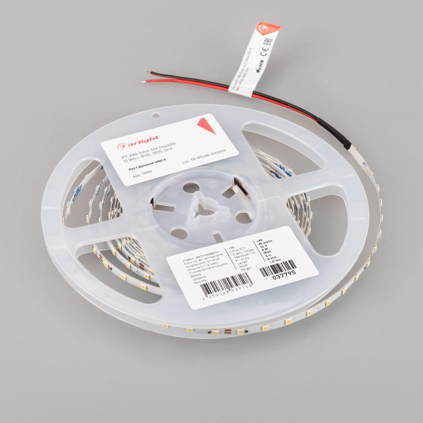 Светодиодная лента Arlight 5W/m 80LED/m 2835SMD дневной белый 5M RT-A80-5mm 24V Day4000 037795