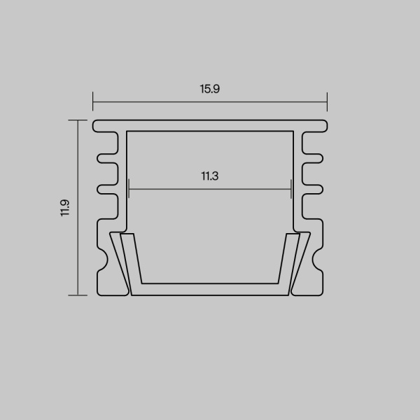 Алюминиевый профиль накладной 16x12 (Серебро, 2 м), ALM-005-S-2M Maytoni Led Strip 631012