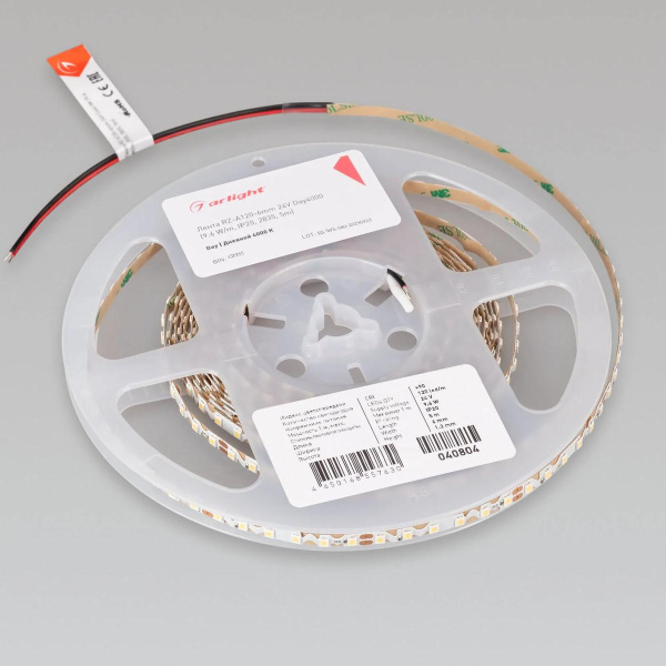 Светодиодная лента Arlight 9,6W/m 120LED/m 2835SMD дневной белый RZ-A120-6mm 24V 040804