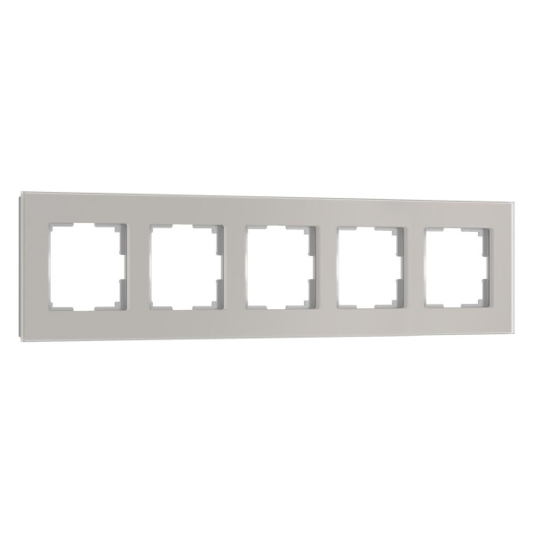 Рамка Werkel Senso на 5 постов дымчатый стекло soft-touch W0053117 4690389214301