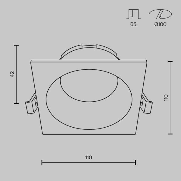Встраиваемый светильник Maytoni Technical DL126-GX53-SQ-B