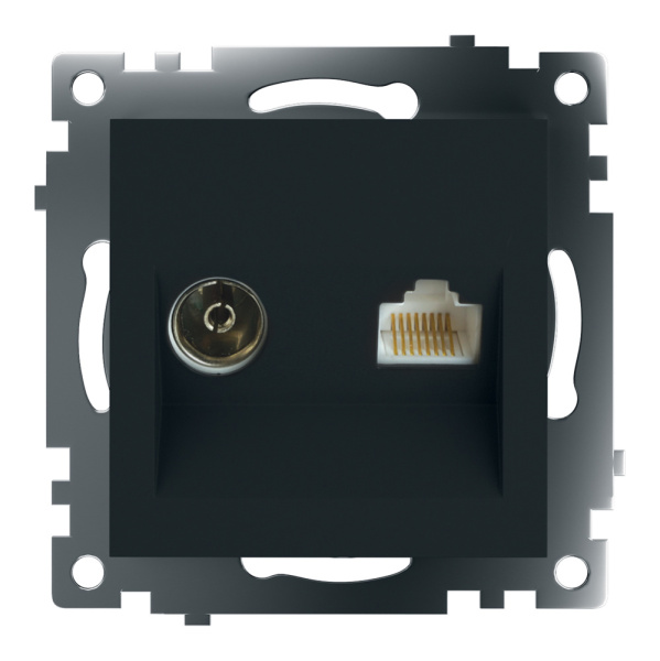 Розетка телевизионная и компьютерная RJ-45 Feron GLS00-7106-05 Катрин 49182