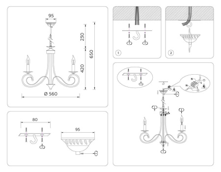 Подвесная люстра Ambrella light Traditional Modern TR9605