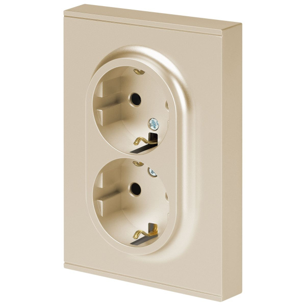 Розетка ЭРА Arktik 16-2104-04 двойная с заземлением 2X2P+E Schuko 16А-250В шампань Б0070447