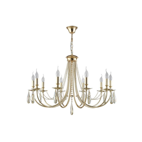 Подвесная люстра Crystal Lux Victoria SP10 Gold/Amber