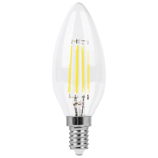 Лампа светодиодная филаментная Feron E14 11W 6400K прозрачная LB-713 38231