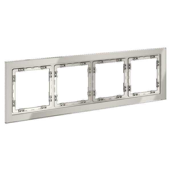 Рамка стеклянная Voltum S70 на 4 поста, (кашемир, стекло) VLS110403