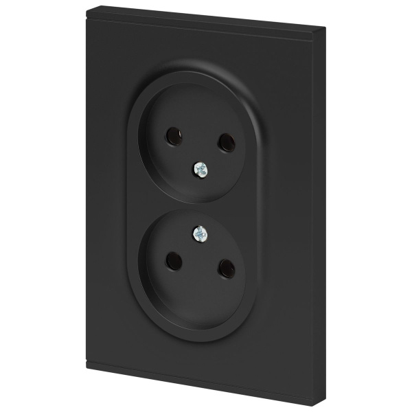Розетка ЭРА Arktik 16-2107-05 без заземления двойная 2X2P 16А-250В антрацит Б0071685