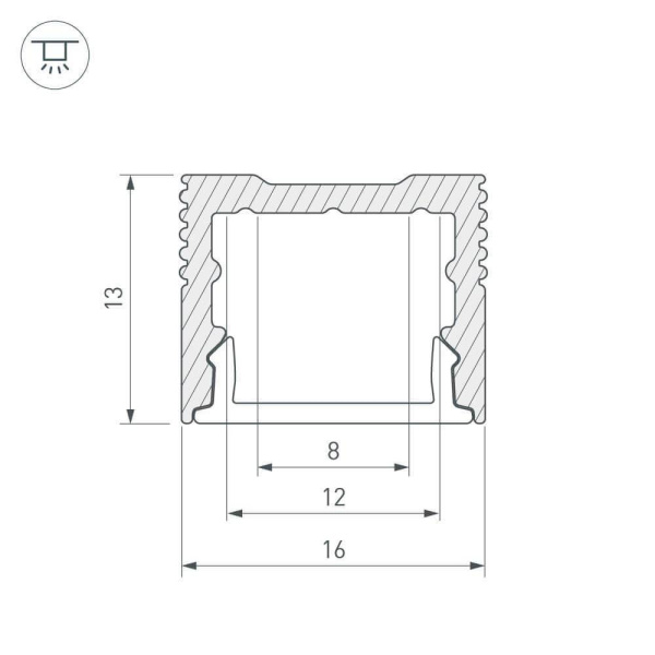Профиль Arlight SL-SLIM-H13M-2000 ANOD 023718
