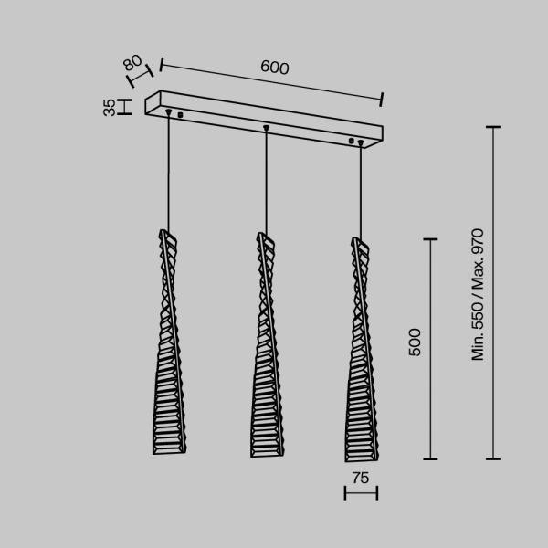 Подвесной светодиодный светильник Modelux Modestyle MS.88910.3 GD