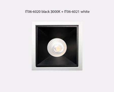 Встраиваемый светодиодный светильник Italline IT06-6020 black 3000K