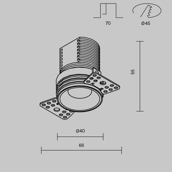 Встраиваемый светильник Maytoni Technical Downlight Mini DL059-7W3K-TRS-W