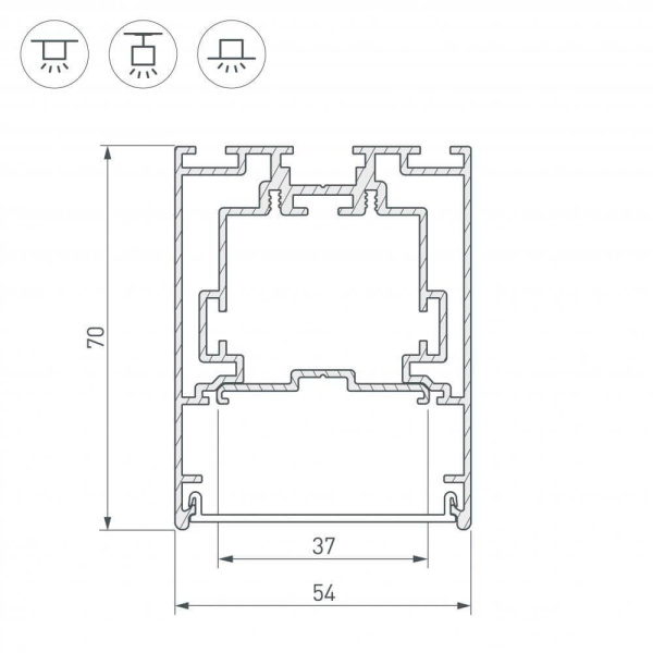 Профиль Arlight S2-Line-5470-2500 Seamless Anod 029440