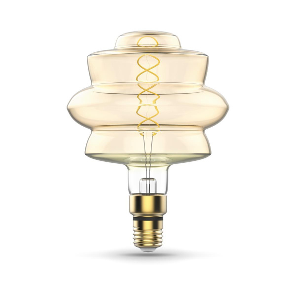 Лампа светодиодная филаментная Gauss E27 8W 2400K золотая 161802008