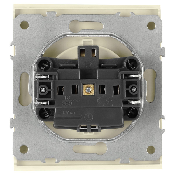 Розетка ЭРА Arktik 16-2103-02 с заземлением 2P+E Schuko со шторками с крышкой 16А-250В слоновая кость Б0070435