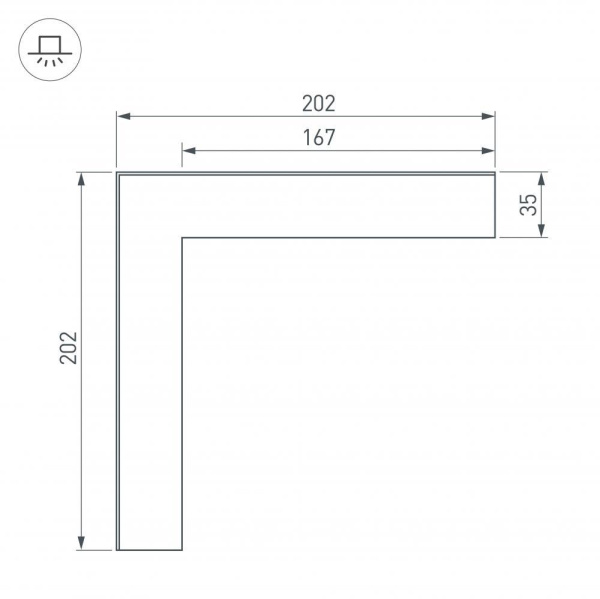 Коннектор L-образный внешний Arlight SL-Linia65-F 030125