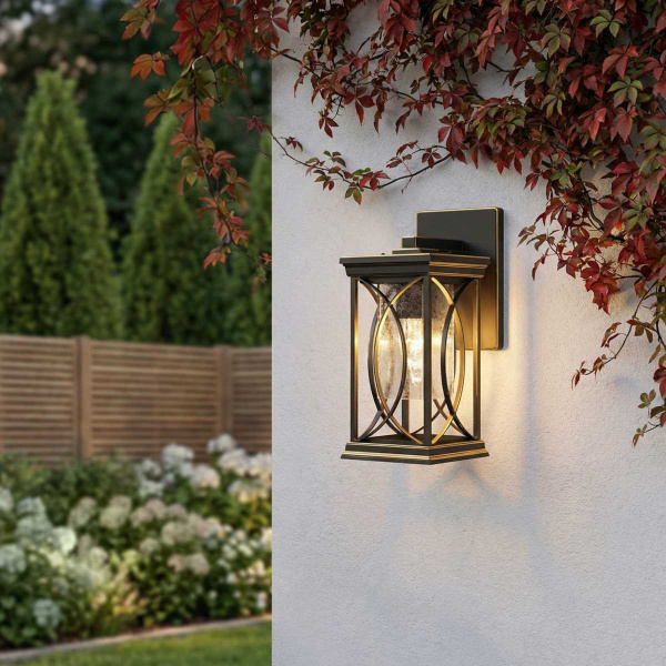 Уличный настенный светильник Elektrostandard Spica D черное золото GL 1026D a048172