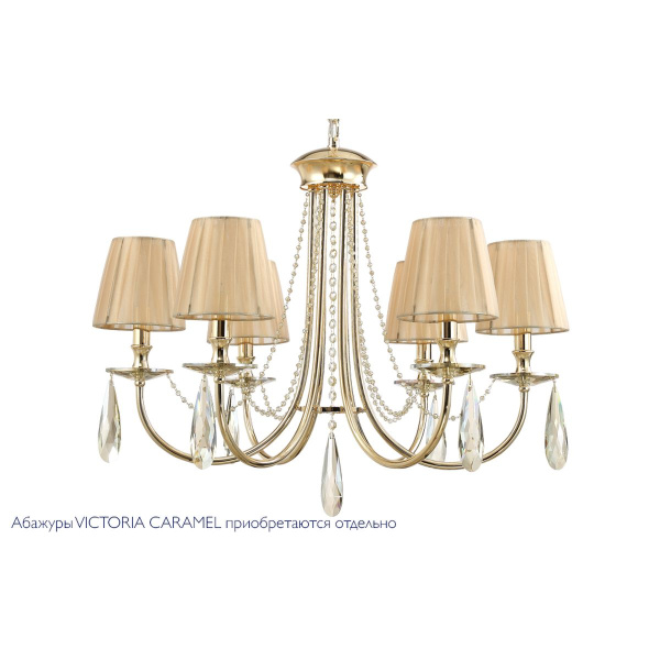 Подвесная люстра Crystal Lux Victoria SP6 Gold/Amber