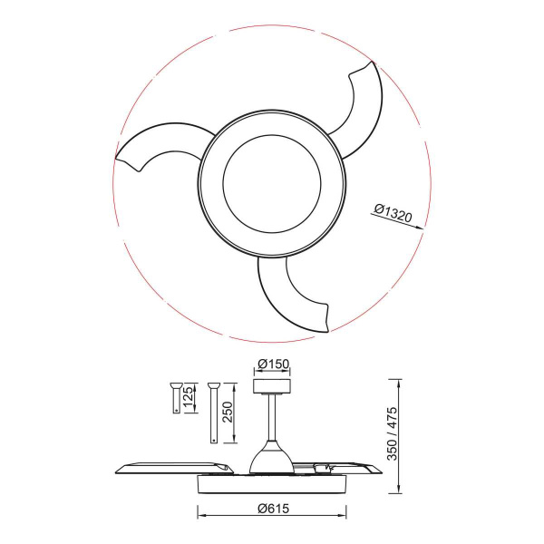 Люстра-вентилятор Mantra NISEKO FAN L 9057